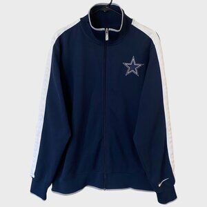 Nike NFL Dallas Cowboys Embroidered Zip-Up Sport Jacket Blue Women's XL Football